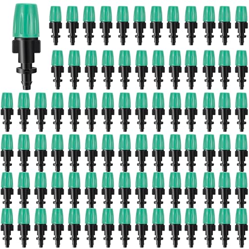 50 Pcs 1/4" Misting Nozzles Drip Irrigation Spray Emitters | Adjustable Flow 1/4 Inch Drip Irrigation Atomizing Nozzles Irrigation Sprinkler Heads for Garden Irrigation Misting System - color: Barbed Spray