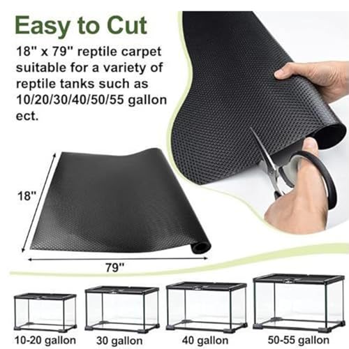 Reptile Mat Safe Anti-Slip Easy to Clean | Terrarium Liner Bedding for 40-Gallon Feeders - color: XL