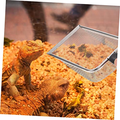 Abaodam 2Pcs Reptile Litter Shovel Fine Mesh Scoop for Easy Cleaning of Tortoise Lizard Gecko Habitats Durable Reusable Waste Cleaner Tool