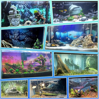 Aquarium Background Stickers - Flag, Skull, Pirate, Ocean, Self-Adhesive Fish Tank Reptile Terrarium Decor Poster (45 x 30 cm / (17.7 x 11.8 inches)) - size: 45 x 30 cm / (17.7 x 11.8 inches)