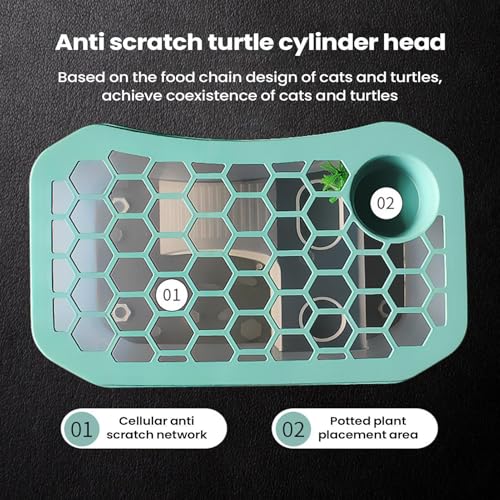 Turtle Aquarium Aquatic Reptile Terrarium | Small Turtle Tank for Living Room Basking Tortoise Crayfish Hermit Crabs Frog Reptile Desktop Home Breeding