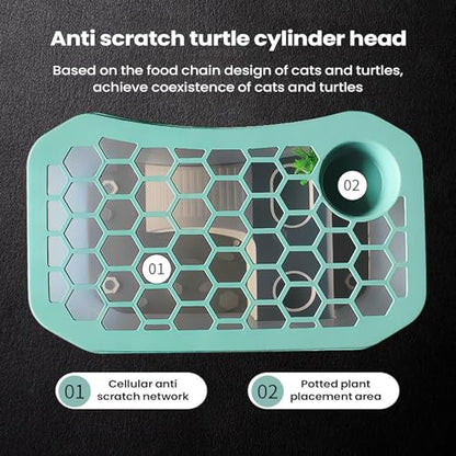 Turtle Aquarium Aquatic Reptile Terrarium | Small Turtle Tank for Living Room Basking Tortoise Crayfish Hermit Crabs Frog Reptile Desktop Home Breeding