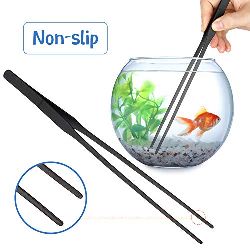 Weewooday 3 Pcs Axolotl Tank Accessories, Tweezers Syringe for Aquarium | Long Tweezer, Acrylic Coral Feeder Tube, Aquarium Tongs, Feeding Tweezers for Fish Snake Lizard Spider