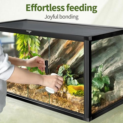 Wacool Terra 68 Gallon Reptile Tank, Large Terrarium for Bearded Dragons, Snakes, Leopard Geckos, Sliding Door & Top Ventilation, 48" x 18" x 18" Easy-to-Maintain Reptile Enclosure - size: 68 gallon