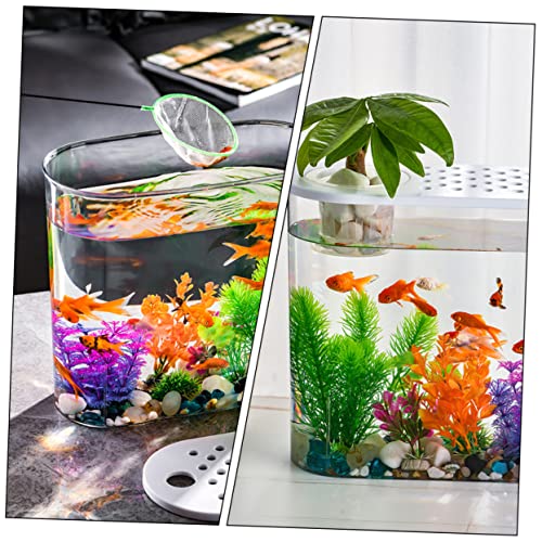 Happyyami Transparent Plastic Tank Small Aquarium for Home Decoration Multi-Functional Fish Breeding Box Cover for Turtles and Reptiles