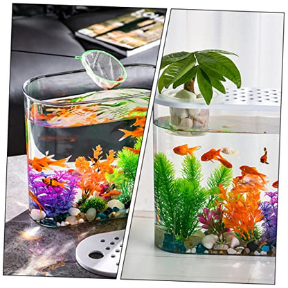 BESPORTBLE Small Plastic Aquarium Tank for Turtles and Reptiles Portable Desk Fish Tank Design for Decor