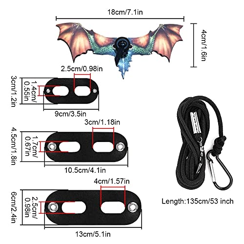 Bearded Dragon Leash, Adjustable Portable Reptile Leash with Cool Wings for Gecko, Bearded Dragon, Iguana, Hamster, Guinea Pig (S+M+L) - color: orange