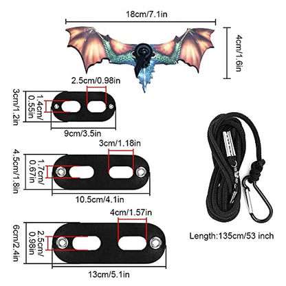Bearded Dragon Leash, Adjustable Portable Reptile Leash with Cool Wings for Gecko, Bearded Dragon, Iguana, Hamster, Guinea Pig (S+M+L) - color: orange