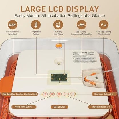 Nest IV - 56 Egg Incubator for Breeders, Fully Automated, Accurate Humidity & Temp Control, Chick Separator, Flexible Egg Spacing, Custom Incubation Days, Auto Turning & Auto Stop, Easy Monitoring - size: 56 Egg [Gray]