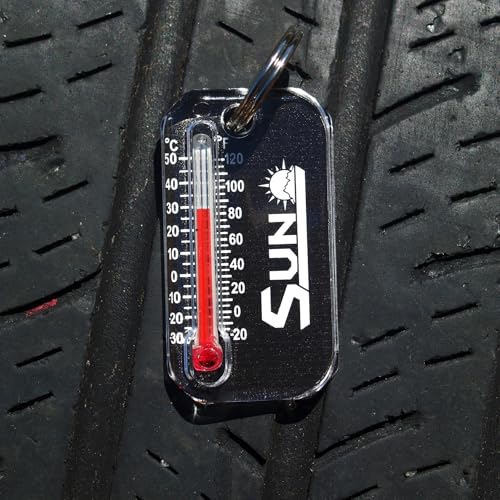 Sun Company Zip-o-gage - Zipper Pull Thermometer for Jacket, Parka, or Backpack | Mini Outdoor Keychain Thermometer - color: Black