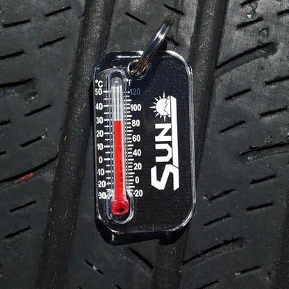 Sun Company Zip-o-gage - Zipper Pull Thermometer for Jacket, Parka, or Backpack | Mini Outdoor Keychain Thermometer - color: Black