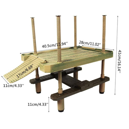 Turtle Pier Basking Platform Aquarium Fish Tank Reptile Floating Dock Pier Decor Decorative, Functional, and Naturally Inspired 16" Ramp Ladder Tank with Ramp Ladder for Aquariums Tank