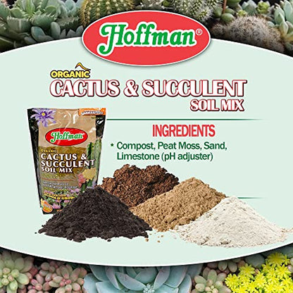 Hoffman 10404 Organic Cactus and Succulent Soil Mix, 4 Quarts, Brown/A - size: 1 pack