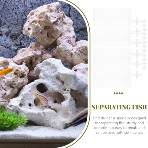 4pcs Aquarium Divider Fish Tank Grid Bottom Isolation Panels with Suction Cups, Plastic Separator for Betta Fish Breeding and Reptile Tanks