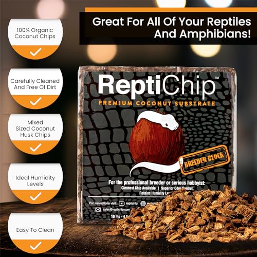ReptiChip Reptile Substrate Coconut Chip Bedding 72 Quart Compressed Organic Coco Husk Block for Snake Habitat, Ball Python Terrarium, Turtle Tanks, Tortoise Enclosure - size: 1 Breeder Block