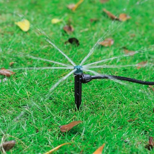 40pc Drip Irrigation Emitters for 1/4" Drip Tubing, Adjustable 360 Degree Automatic Drippers on 5.5" Arrow Stake for Garden Watering System - style: 40Pcs Drippers