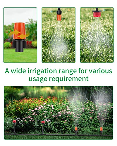 50Ft Automatic Drip Irrigation System for Garden, 1/4" Micro Watering Kit with Adjustable Misting Nozzle & Drippers - Ideal for Flower Beds, Patio Plants, Lawn, Greenhouse