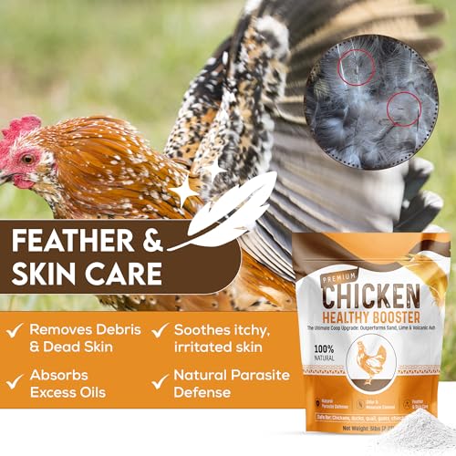 Chicken Dust Bath Sand Mix – Natural Poultry Dust for Feather & Skin Care | Diatomaceous Earth Blend | Coop Cleaner & Odor Control | Safe for Chickens, Ducks, Chinchillas-5 lbs - size: Chicken Bath Sand Mix