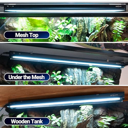 REPTI ZOO Switchable UVB Light for Reptiles, 39W T5 UVB Light Combo Kit for Tropical & Desert Reptile, 34" Terrarium Hood Lamp Fixture with UVB 10.0 Bulb for Bearded Dragon Snake Gecko Lizard Tortoise - size: 34 IN