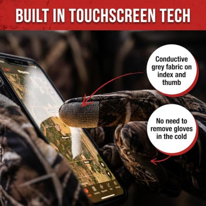 Men’s Camo Touchscreen Hunting Gloves – Lightweight, Thin, High-Performance Hunting Gear – L/XL