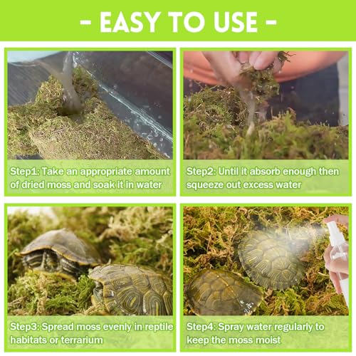 Riare 1.3lb Natural Sphagnum Moss for Reptiles, Terrarium Substrate Bedding | 50QT High Expansion, Moisture Retention, Helps Shedding, Long Fibered Dried Moss for Leopard Gecko, Snake, Frog, Turtle - color: 21 OZ
