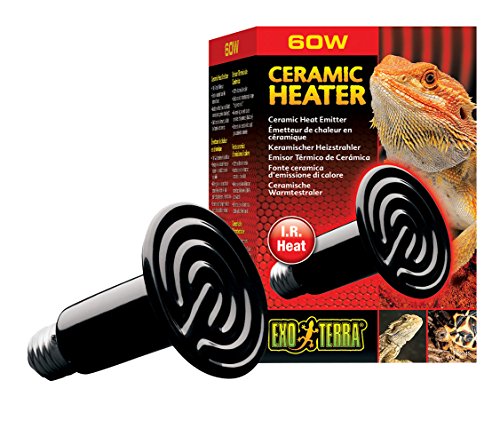 Exo Terra's Ceramic Heater - 60 W Lamp Pack for Reptile Heat, Ceramic Emitter with 150-Watt Ceramic Heat Emitter, Compatible with Exo Terra Light and Thermostat - size: 60 Watts