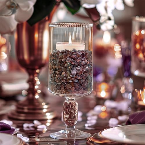 1.3 LB Crushed Glass Sand Broken Pieces for Resin Art,Crafts Project,Purple | Vase Fillers Candle Holder Fishbowl Pebbles Stones,Succulent Terrarium Gravels - color: Purple