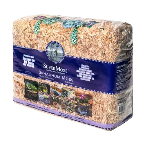 SuperMoss (22330) Orchid Sphagnum Moss Dried, Natural, 2.1lbs Small Bale - size: 2.1 lbs, style: Small Bale (Fertilizer)