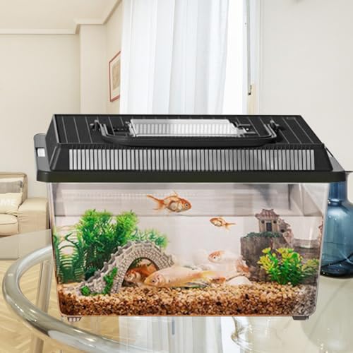 Reptile Keeper - 23x13x15.5cm Cric Ket Cage, Outdoor Container, Reptile Feeding Box Lizard Tarantula | Portable Habitat Feeding Box with Handle Tank Carrier for Pet, Gecko Frog