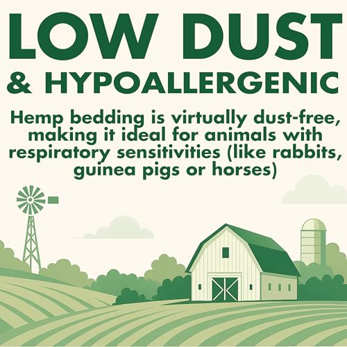 Hemp Bedding – Low Dust, Super Absorbent, Natural Odor Control, Eco-Friendly for Chicken Coops, Rabbits, Horses & Reptiles, 33 lb (Pack of 1) - size: 33 Pounds (Pack of 1)