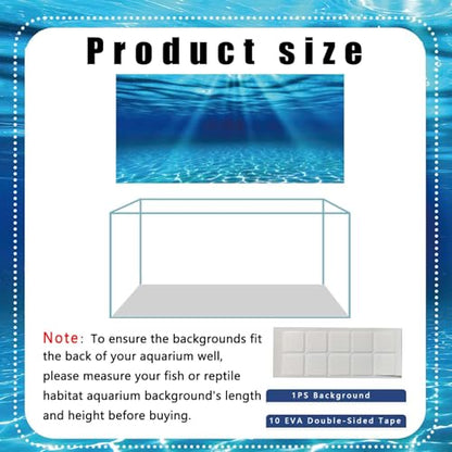 Natural Undersea Aquarium Background, Underwater Ocean Sunlight Fish Tank Background 24X16IN with 8 EVA Double-Sided Tape - color: Ocean, size: 24X16in/60X40cm
