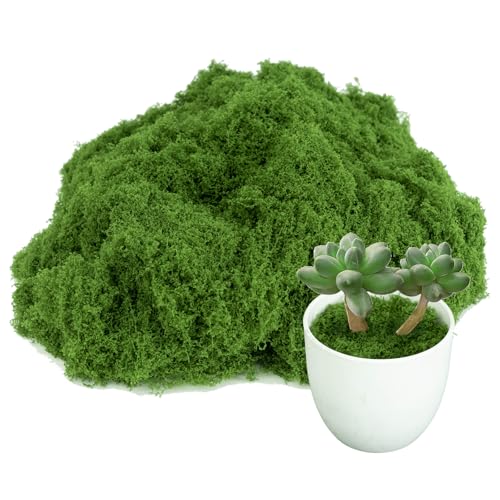 Fake Green Moss for Potted Plants,Artificial Moss for Crafts Indoor,DIY Table Decorating Fairy Garden Accessories Wedding Party Floral Decor Outdoor - color: Dark Green 3.5oz