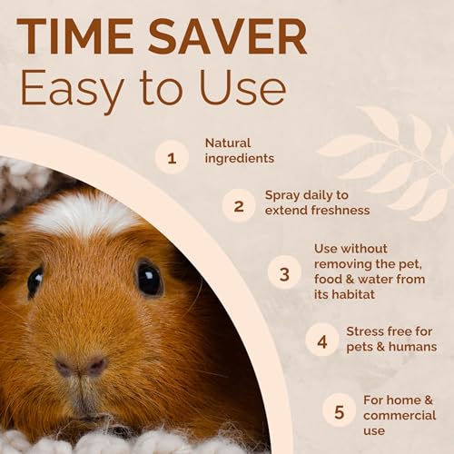 No Scent Small Animal Guinea Pig Cage Cleaner | Hamster & Rabbit Habitat Pet Odor Spray (32 Fl Oz / 946 mL) - size: 32 Fl Oz (Pack of 1)