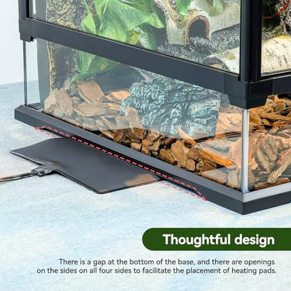 18x12x12'' Front-Opening Glass Reptile Tank for Gecko & Snake | Watertight base & metal mesh top; front-opening for easy feeding; pre-drilled cable holes. Fits tree frogs & chameleons. - size: 18'' x 12.6'' x 12.6''