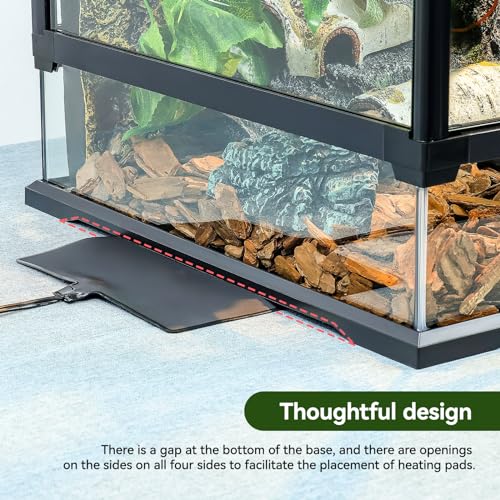 24x18x18'' Front-Opening Glass Reptile Tank for Gecko & Snake | Watertight base & metal mesh top; front-opening for easy feeding; pre-drilled cable holes. Fits tree frogs & chameleons. - size: 24'' x 18'' x 18''