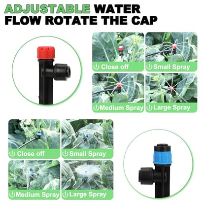 250FT Drip Irrigation Kit – 2026 New Quick-Connect Micro Irrigation System with 1/4'' 1/2'' Tubing (128FT (46FT 1/2 Inch+82FT 1/4 Inch) - size: 128FT (46FT 1/2 Inch+82FT 1/4 Inch）