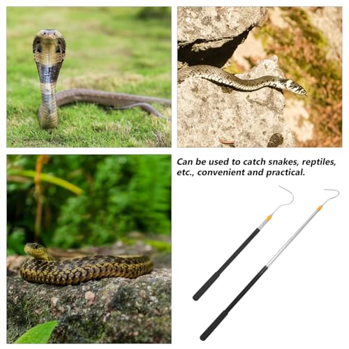 GALPADA 1.5m Professional Snake Catcher Pole Retractable Hook for Snake Handling Stroller Hook Reptile Accessories