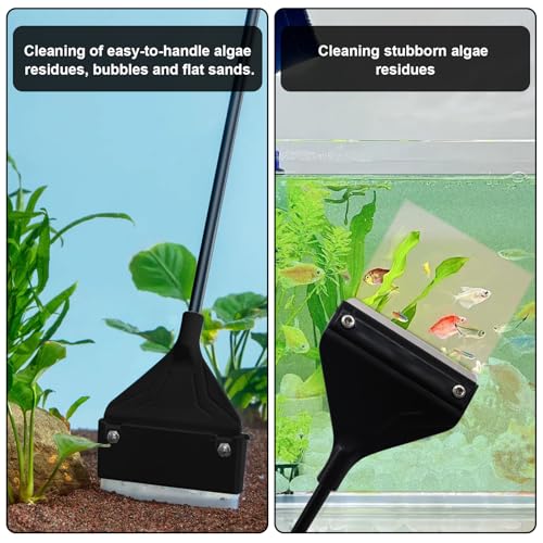 Algae Scraper for Glass Aquariums 24.4" with 10 Replaceable Blade | Fish Tank Scraper Aquarium Glass Scraper Adjustable Length Aquarium Cleaning Tools Kit for Glass Aquarium Fish Tank