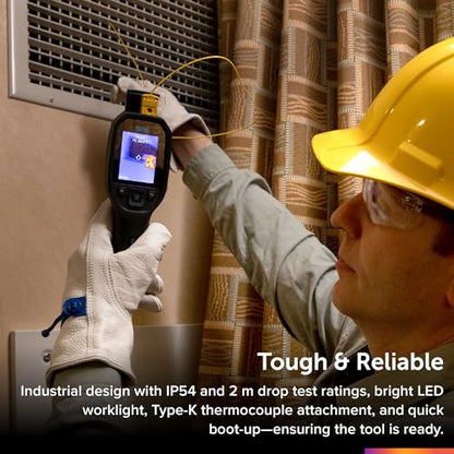 Flir TG268 Thermal Imaging Camera, 320x240 Spot IR, Bullseye Laser | 160x120 native IR, MSX, 640x480 visual, IP54, building/HVAC/electrical, strap, pouch - style: TG268