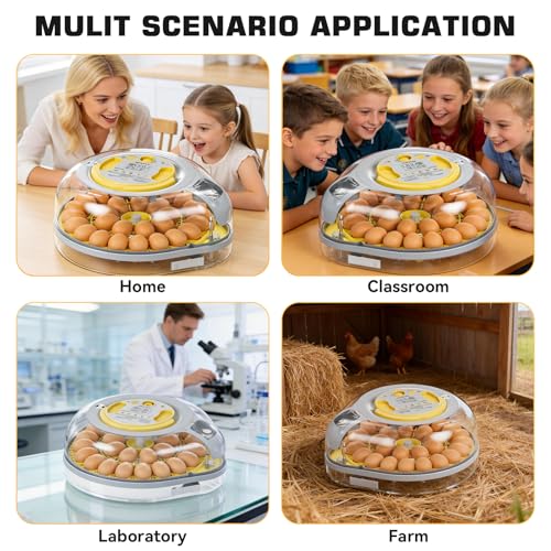 IBKINXX 26 Egg Incubator for Hatching Eggs - Smart Voice Guidance | 360° View with Automatic Temp & Humidity Control, Auto Egg Turning & Built-in Egg Candler for Chicken, Duck, & Quail