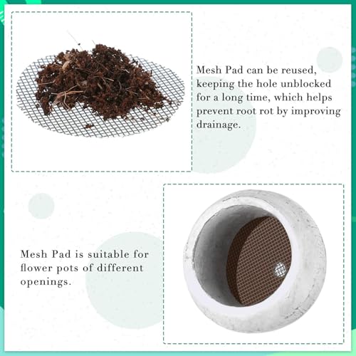 50 Pcs Round Mesh Mats for Plant Potting Gardening Plant Mesh Mats Bonsai Flower Drainage Hole Screen Bonsai Pot Bottom for Gardening(Diameter 4.5cm*50 Pieces) - color: Diameter 4.5cm*50 Pieces