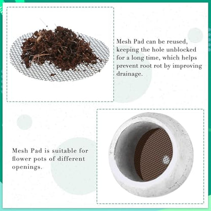 50 Pcs Round Mesh Mats for Plant Potting Gardening Plant Mesh Mats Bonsai Flower Drainage Hole Screen Bonsai Pot Bottom for Gardening(Diameter 4.5cm*50 Pieces) - color: Diameter 4.5cm*50 Pieces