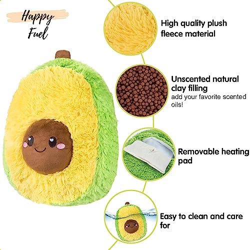 Avocado Microwavable Unscented 1.5 lbs Heating Pad For Women And Kids- Cute Soft Cozy Pillow Plush Heatable Warm Stuffed Animals- Kawaii Hot And Cold Plushie Food Toy- Avocado Gifts For Girls And Boys - style: Ava