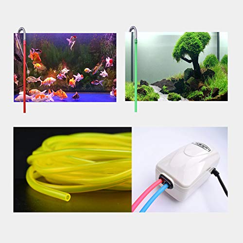 Airline Tubing for Aquarium 16.4 Feet Rubber Fish Tank Air Tubing Standard Colorful Aquarium Hose for Air Pump Black Yellow Green Red Blue (Green) - color: Green