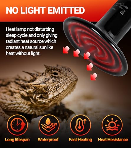 REPTI ZOO 150W Reptile Heat Lamp 2Pack Ceramic Heat Emitter Night Heat Lamp Bulbs Reptile Terrarium Heat lamp Tank Heat Bulb for Turtle Bearded Dragon Gecko Lizard Snake Chicken E26 - style: 150W/2PCS