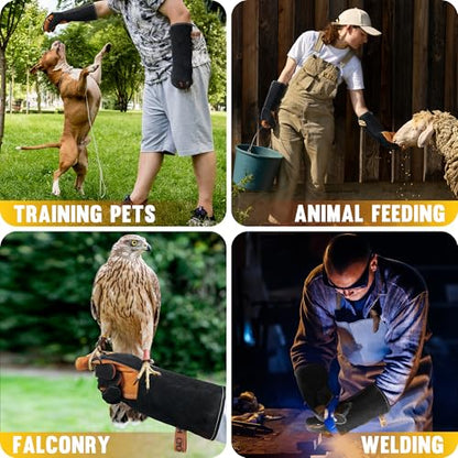 HANDLANDY HLDD Animal Handing Gloves- Bite Proof, Puncture & Scratch Resistant for Safe Handling - color: Black, size: 16-inches