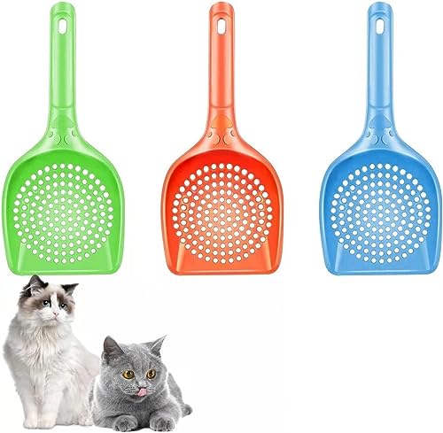 Cat Litter Scoop 3Pcs Cat Litter Scooper Long Handle Deep Shovel Cat Scooper Kitty Litter Scoop for Cat Sand Toilet Cleaning