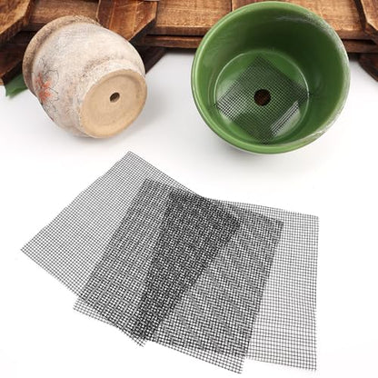 50PCS Flower Pots Hole Mesh Pad Plant Pots Drainage Hole Screens Soil Loss Pots Bottom Grids Mat Mesh