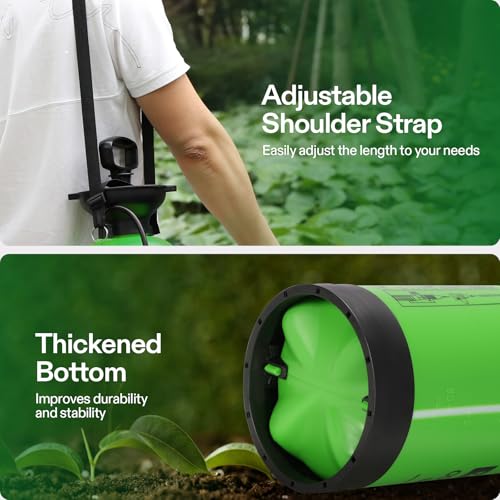 VIVOSUN 2-Gallon Pump Pressure Sprayer | Lawn & Garden Water Sprayer with Adjustable Shoulder Strap, for Spraying Plants, Garden Watering and Household Cleaning - color: Green, size: 2.1 Gallons