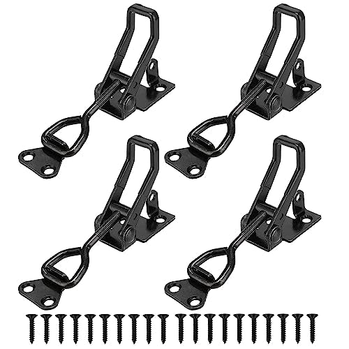 E-TING 4 Pack Adjustable Quick Release 661lbs load Toggle Latch for Cabinet | Heavy Duty 4003 metal pull toggle latch, max 300kg holding force, fits smoker, cabinet, trunk, jig and storage boxes - style: 4003（4pack）